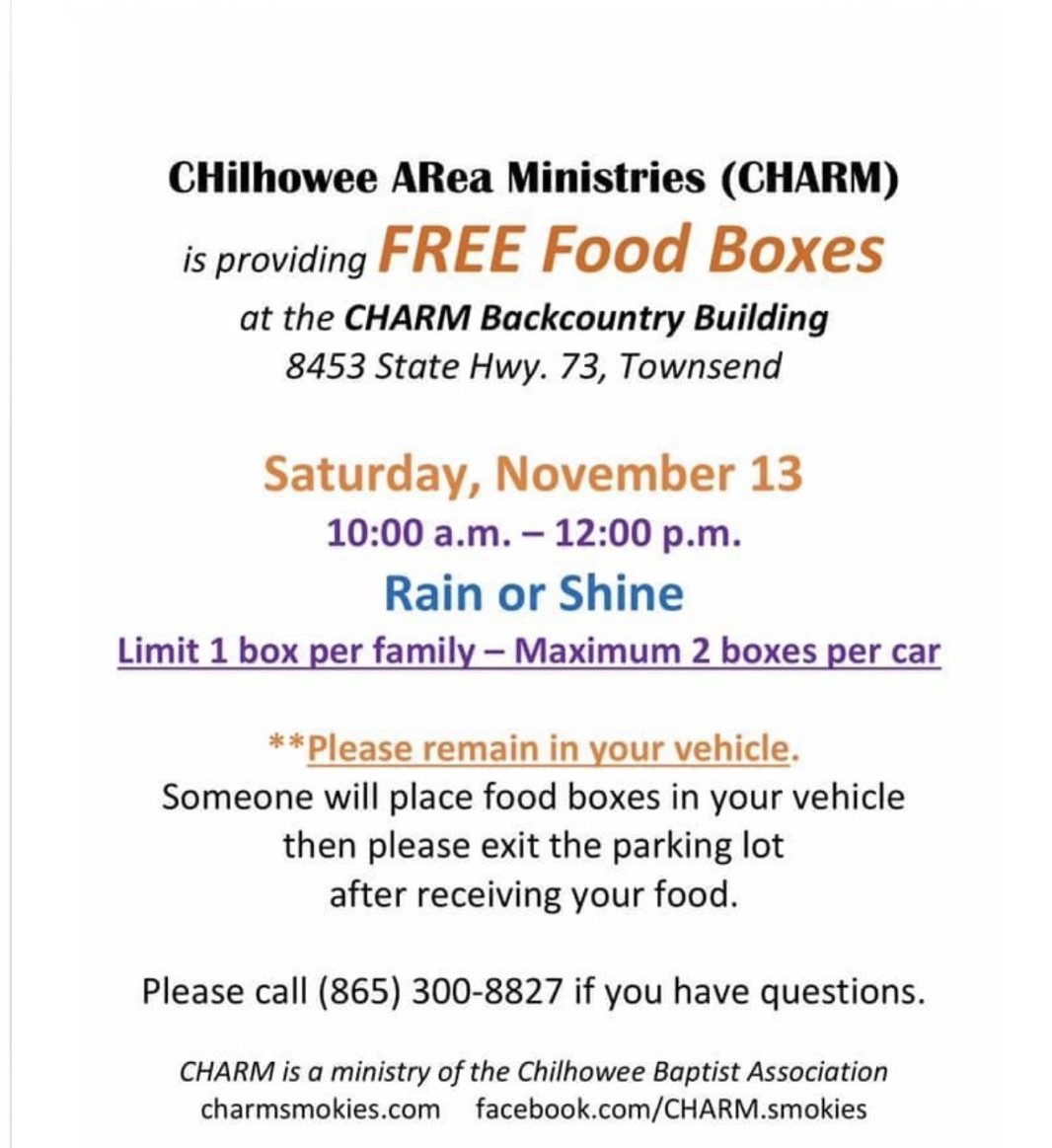FREE Food Boxes City of Townsend, TN